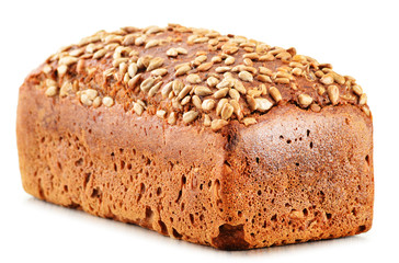 Loaf of bread isolated on white background