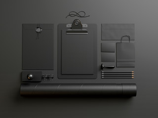 black elements on dark paper background