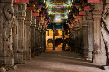 Lichtdoorlatende gordijnen Tempel Sri Minakshi Temple