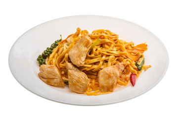 Fried noodles with chicken