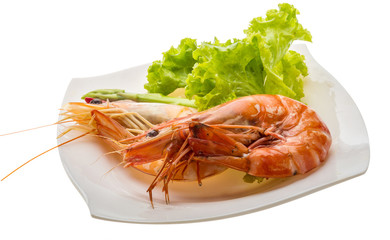 Boiled king prawns