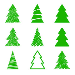 Set of christmas trees