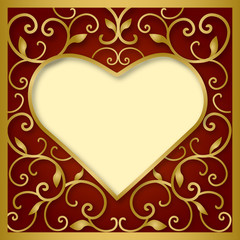 heart on red background