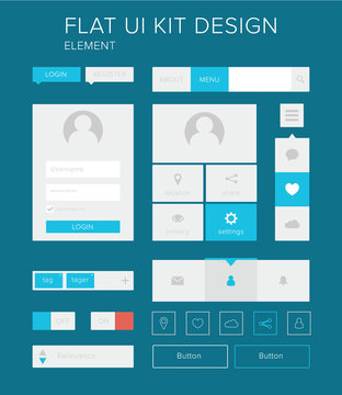 Flat ui kit design elements set for webdesign