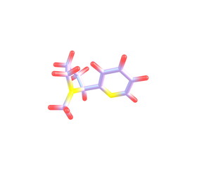 Nicotine molecule isolated on white