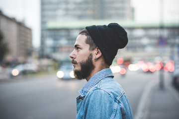 young handsome bearded hipster man