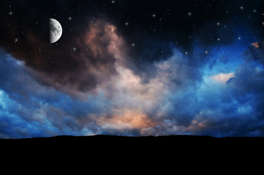 Night background. Elements of this image furnished by NASA.