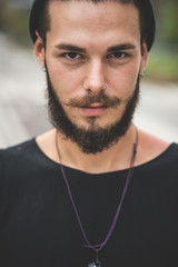 young handsome bearded hipster man