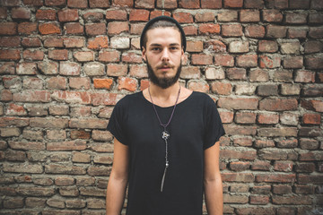 young handsome bearded hipster man