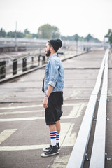 young handsome bearded hipster man