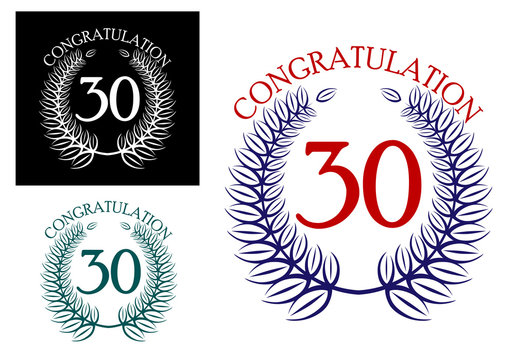 30 th Anniversary congratulation wreaths