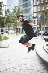 young handsome bearded hipster man