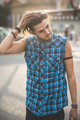 young handsome bearded hipster man