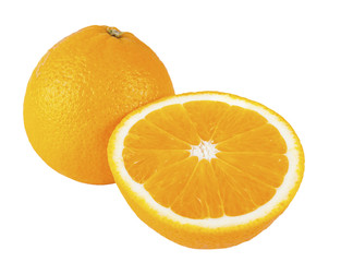 entire and cut oranges