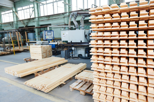 wood lumber materials at plant