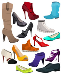 Women's fashion collection of shoes.