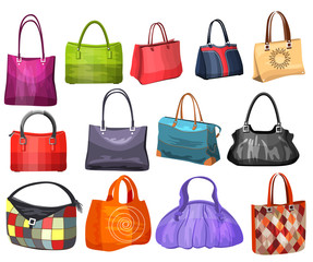 Women's fashion collection of bags.