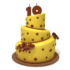 Birthday cake with number ten