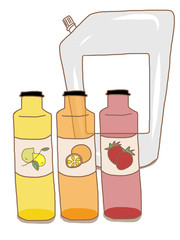 カラフルボディーソープと詰め替えセット