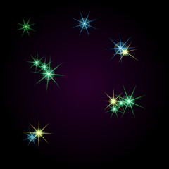 Set of different stars. Raster