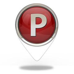 Parking pointer icon on white background