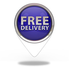 Free delivery pointer icon on white background