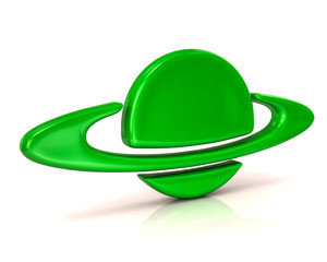 Green planet icon