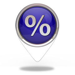 Percent pointer icon on white background