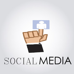 social network illustration over gradient color background