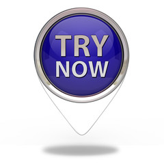 Try now pointer icon on white background