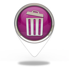 trash can pointer icon on white background