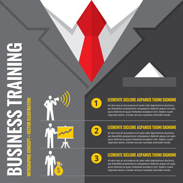 Business training - infographic vector illustration.