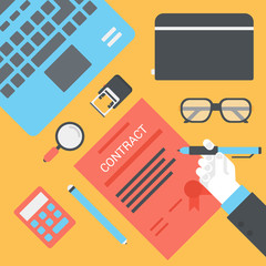 Business opportunity contract supply concept flat style vector