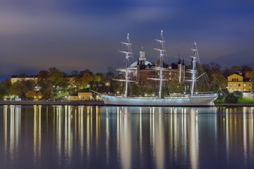 Fototapeta na wymiar Stockholm Panorama beleuchtet