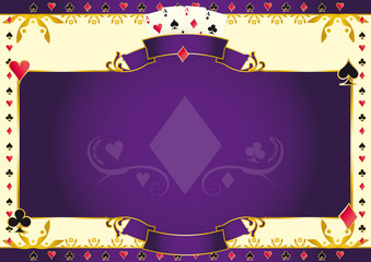 Poker game ace of diamonds horizontal background