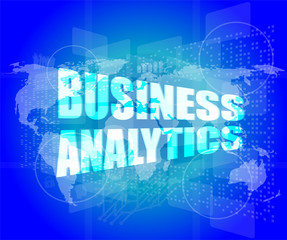 business concept, business analytics digital touch screen