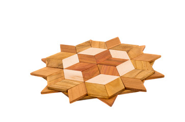 Wooden blocks stacked