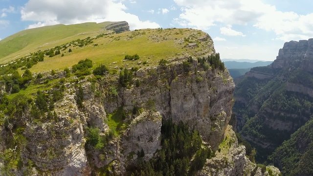 Aerial video of Canyon de Anisclo in Ordesa y Monte Perdido