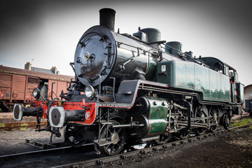 Naklejka na ściany i meble Historic steam locomotive 