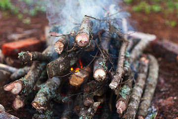 Campfire close up