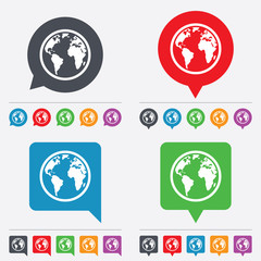 Globe sign icon. World map geography symbol.