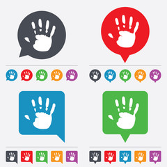 Obraz premium Hand print sign icon. Stop symbol.