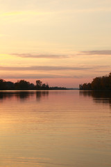sunset over the river
