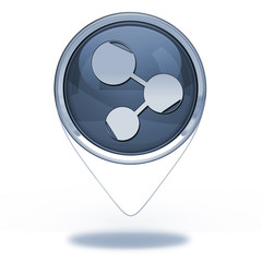 Database pointer icon on white background