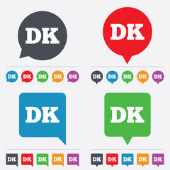 Denmark language sign icon. DK translation.