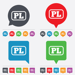 Polish language sign icon. PL translation