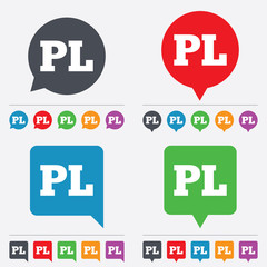 Polish language sign icon. PL translation