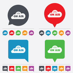 On air sign icon. Live stream symbol.