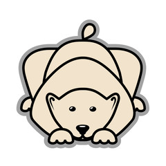 drawing of a polar bear on a white background