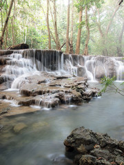 Waterfall with water flowing around